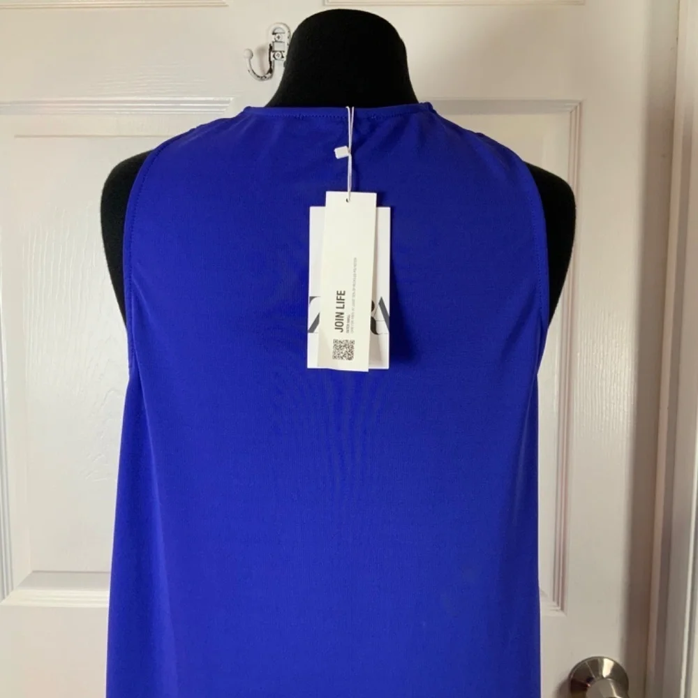 Zara Halter Blue Knotted Cocktail Mini Dress Size Large New